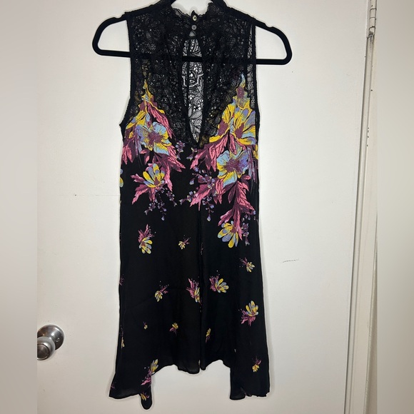 Free People Intimately Marsha Slip Dress lace details and floral Size Small - Picture 3 of 14